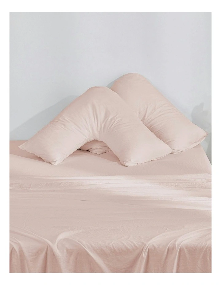 Superfine Washed Microfibre V-Shape Pillowcase Twin Pack in Blush Pink image 1