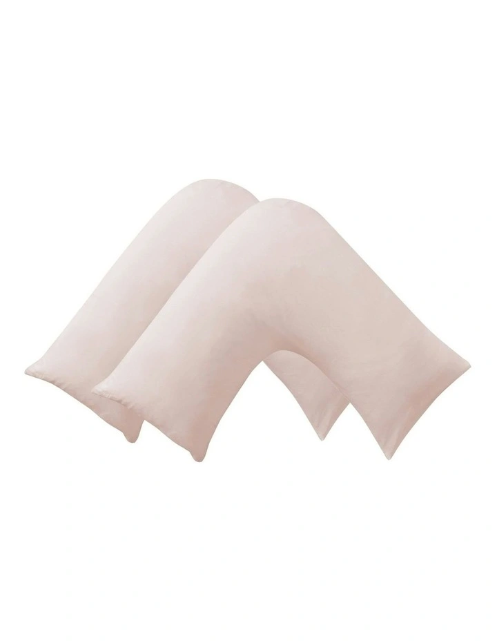 Superfine Washed Microfibre V-Shape Pillowcase Twin Pack in Blush Pink image 5