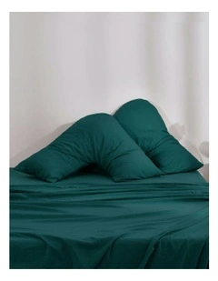 Superfine Washed Microfibre V-Shape Pillowcase Twin Pack in Teal