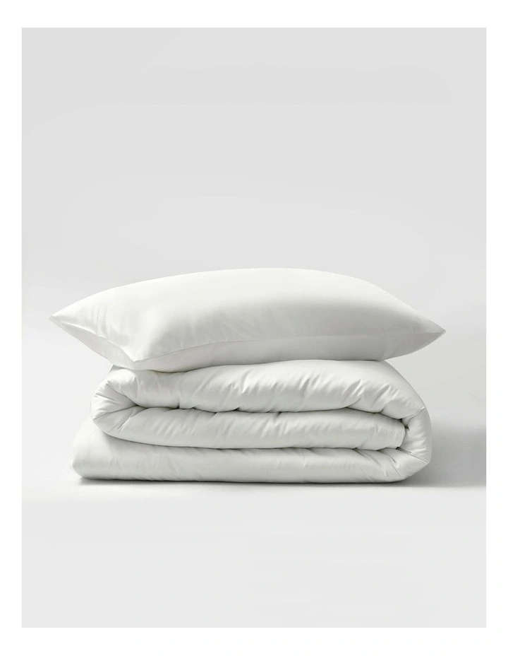 Bamboo Cotton Sateen Quilt Cover Set 400TC in White image 5
