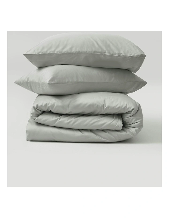 Bamboo Cotton Sateen Quilt Cover Set 400TC in Dove Grey image 6