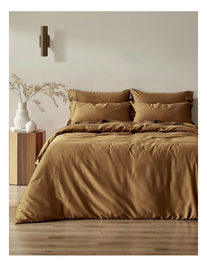 Bamboo Cotton Sateen Quilt Cover Set 400TC in Rust image 1