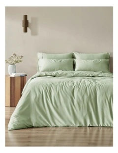 Bamboo Cotton Sateen Quilt Cover Set 400TC in Sage