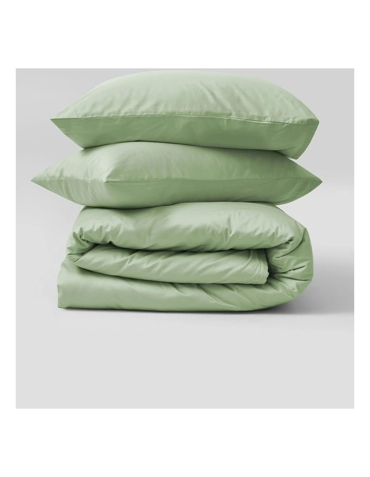 Bamboo Cotton Sateen Quilt Cover Set 400TC in Sage image 2