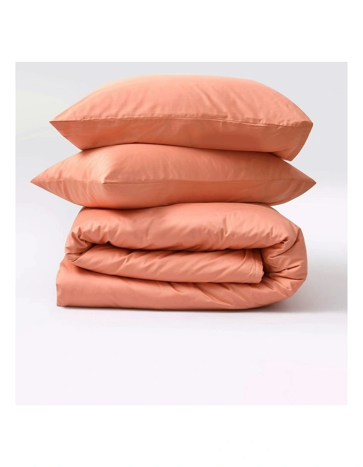 Serene 400TC Bamboo Cotton Sateen Quilt Cover Set in Clay image 4