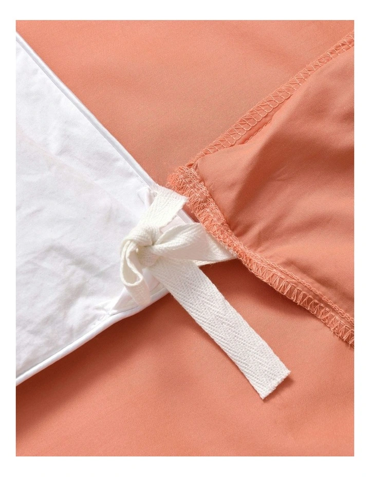 Serene 400TC Bamboo Cotton Sateen Quilt Cover Set in Clay image 6