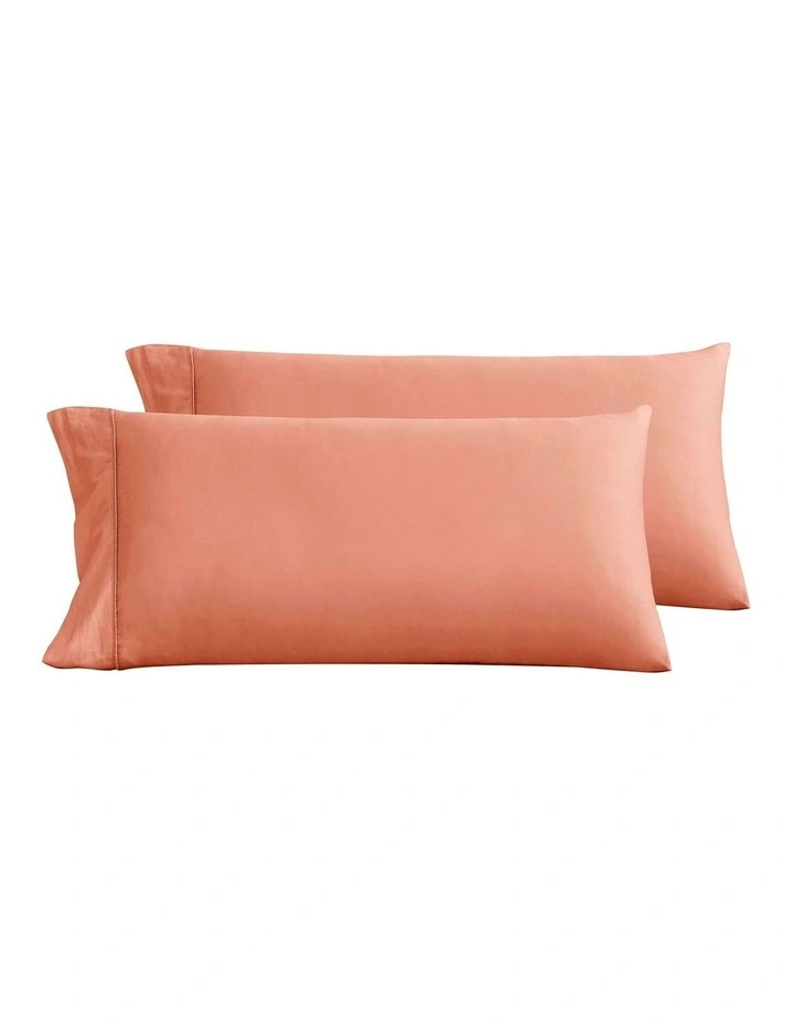 Bamboo Cotton Sateen King Pillowcase Twin Pack 400TC in Clay image 2