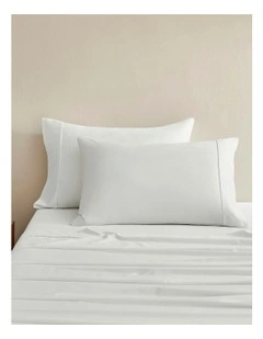 Serene 400TC Bamboo Cotton Sateen Pillowcase Twin Pack in White