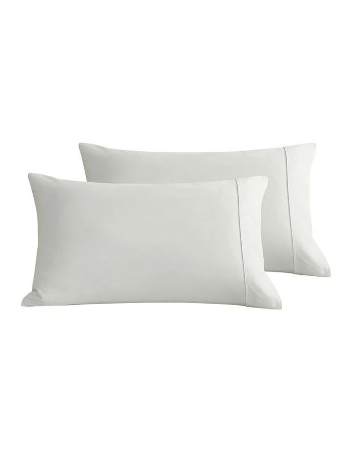 Bamboo Cotton Sateen Pillowcase Twin Pack 400TC in White image 2