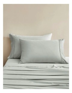 Serene 400TC Bamboo Cotton Sateen Pillowcase Twin Pack in Dove Grey