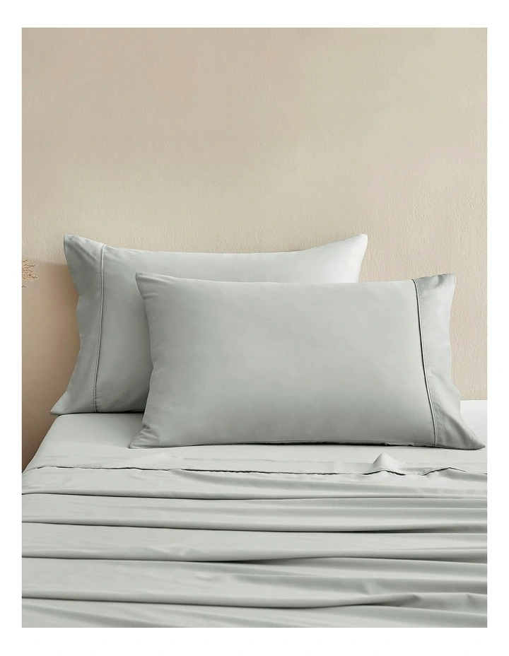Bamboo Cotton Sateen Pillowcase Twin Pack 400TC in Dove Grey image 1
