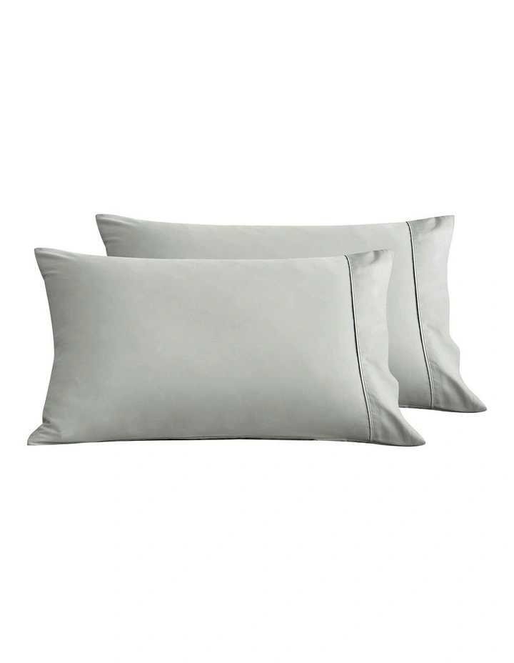 Bamboo Cotton Sateen Pillowcase Twin Pack 400TC in Dove Grey image 2