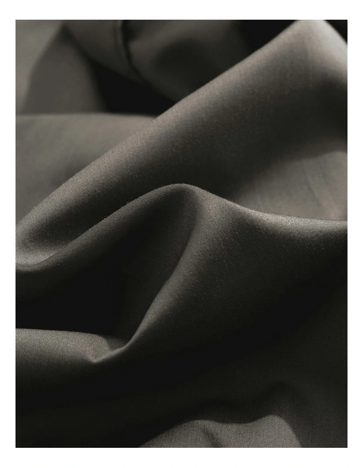 Bamboo Cotton Sateen Pillowcase Twin Pack 400TC in Charcoal image 3