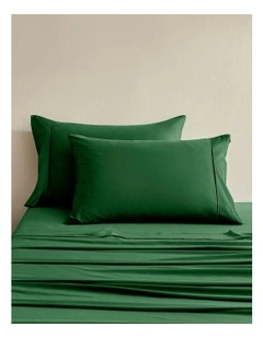 Serene 400TC Bamboo Cotton Sateen Pillowcase Twin Pack in Eden Green