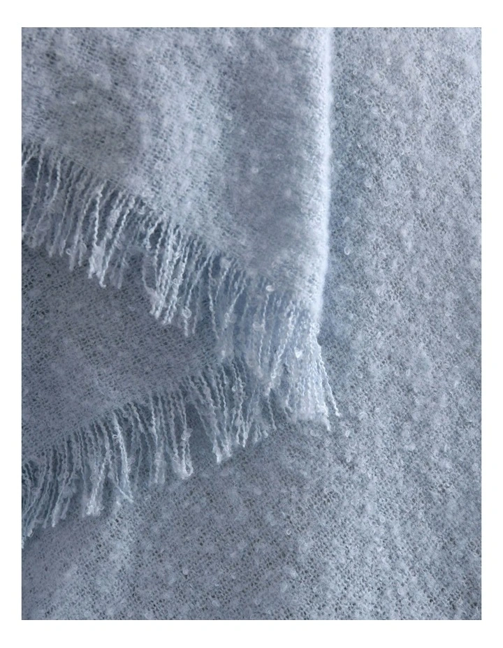 Amelie Super Soft Boucle Throw in Powder Blue image 2