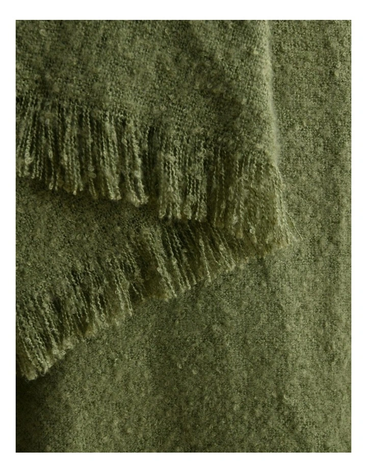 Amelie Super Soft Boucle Throw in Leaf Green image 2