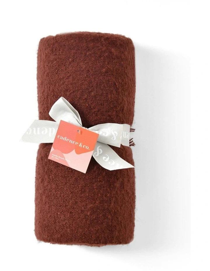 Amelie Super Soft Boucle Throw 130x170cm in Brick Red image 4