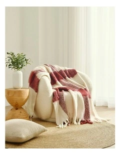 Sinclair Faux Mohair Check Throw 130x170cm in Multi