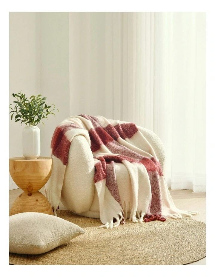Sinclair Faux Mohair Check Throw 130x170cm in Multi image 1
