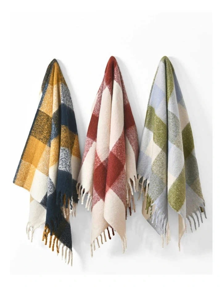 Sinclair Faux Mohair Check Throw 130x170cm in Multi image 3