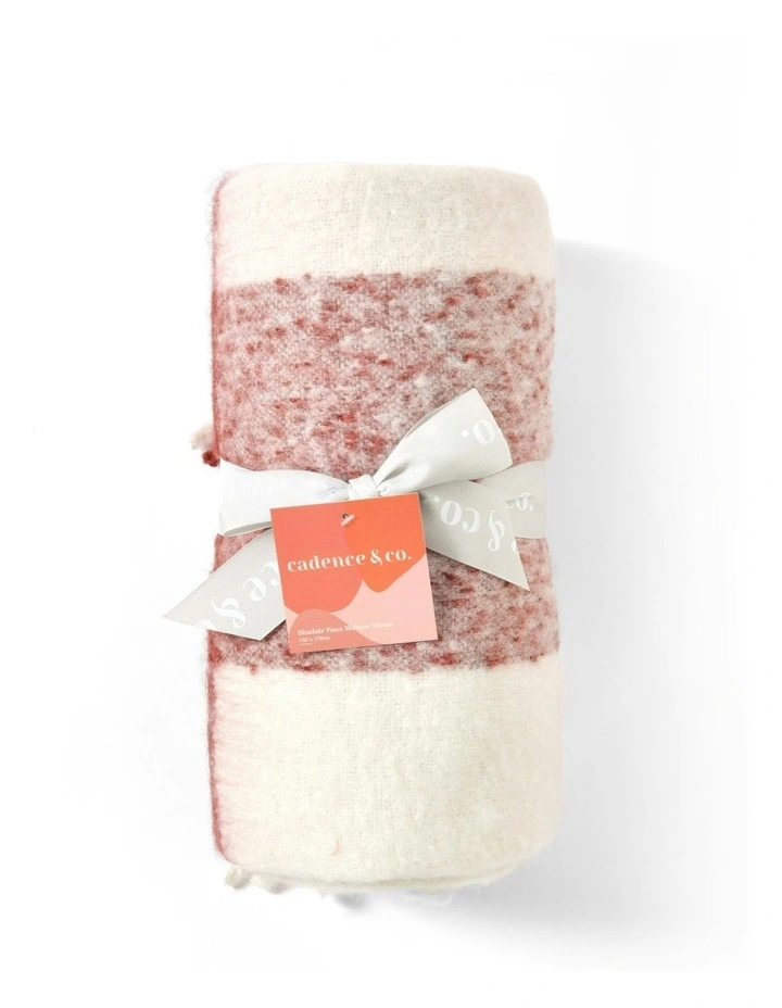 Sinclair Faux Mohair Check Throw 130x170cm in Multi image 4