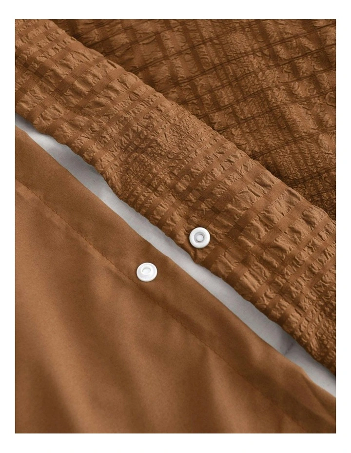 Ellis Seersucker Quilt Cover Set in Rust image 6