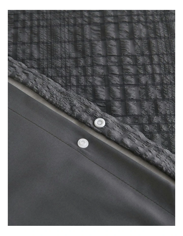Ellis Seersucker Quilt Cover Set in Charcoal image 6
