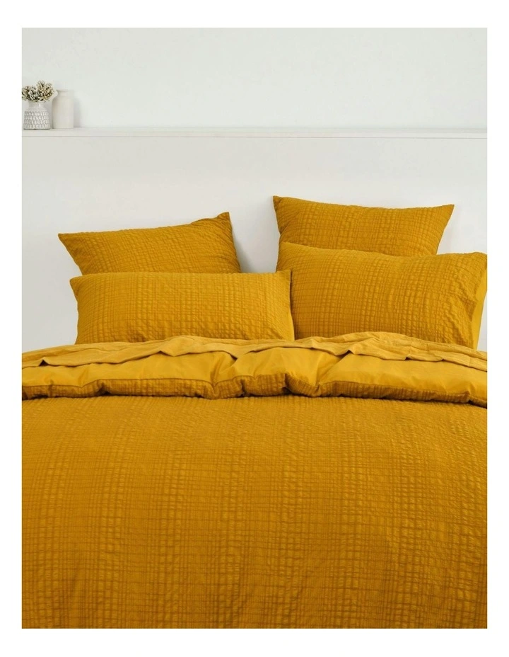 Ellis Seersucker Quilt Cover Set in Mustard image 3