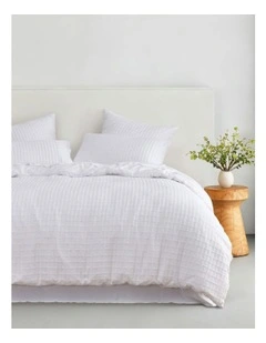 Aubrey Jacquard Quilt Cover Set in White