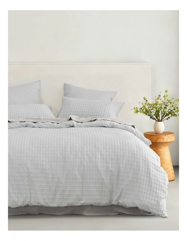 Aubrey Jacquard Quilt Cover Set in Dove Grey image 1