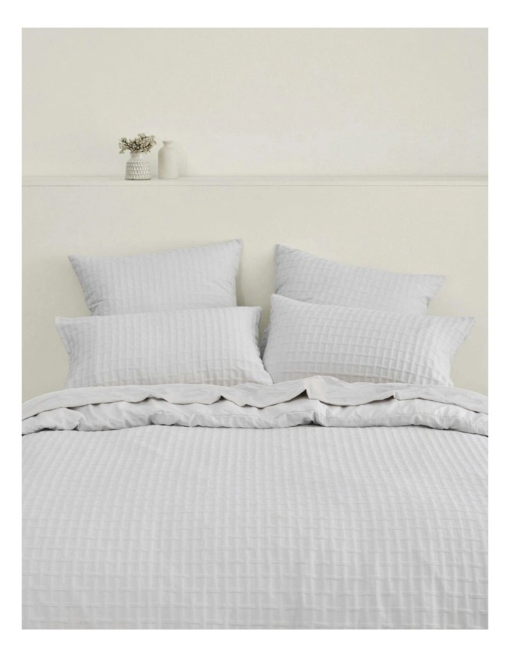 Aubrey Jacquard Quilt Cover Set in Dove Grey image 3