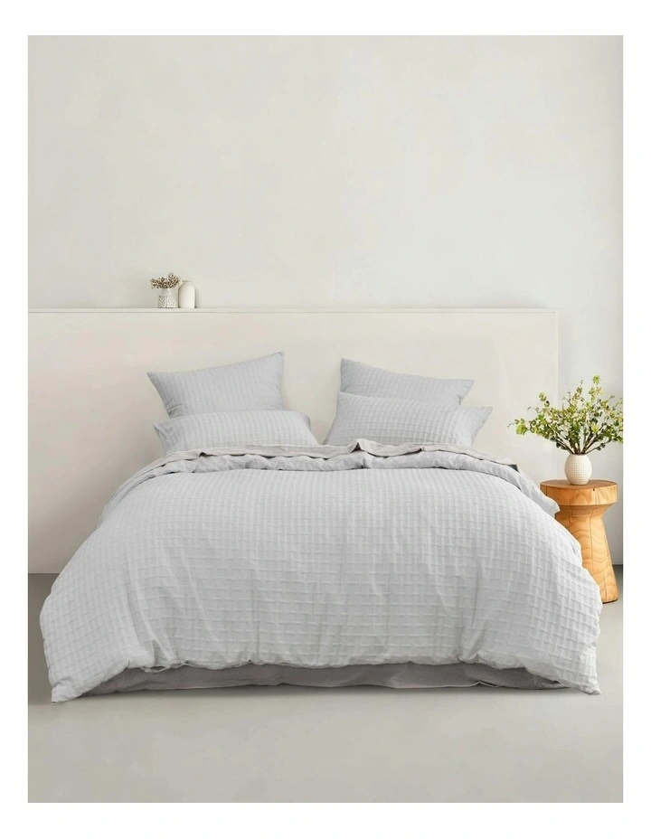 Aubrey Jacquard Quilt Cover Set in Dove Grey image 7