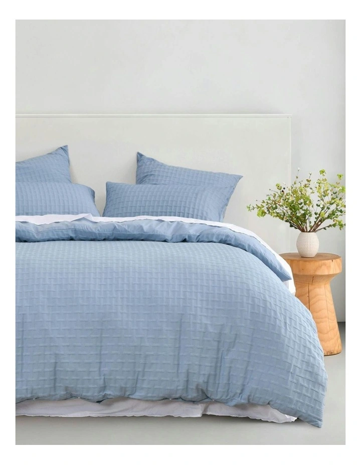 Aubrey Jacquard Quilt Cover Set in Cornflower image 1