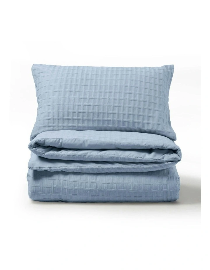 Aubrey Jacquard Quilt Cover Set in Cornflower image 2