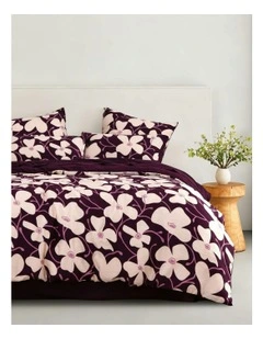 Ezra Printed Quilt Cover Set in Cherry