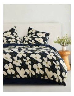 Ezra Printed Quilt Cover Set in Navy
