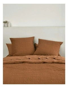 Ellis Seersucker European Pillowcase Twin Pack in Rust