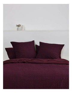 Ellis Seersucker European Pillowcase Twin Pack in Cherry