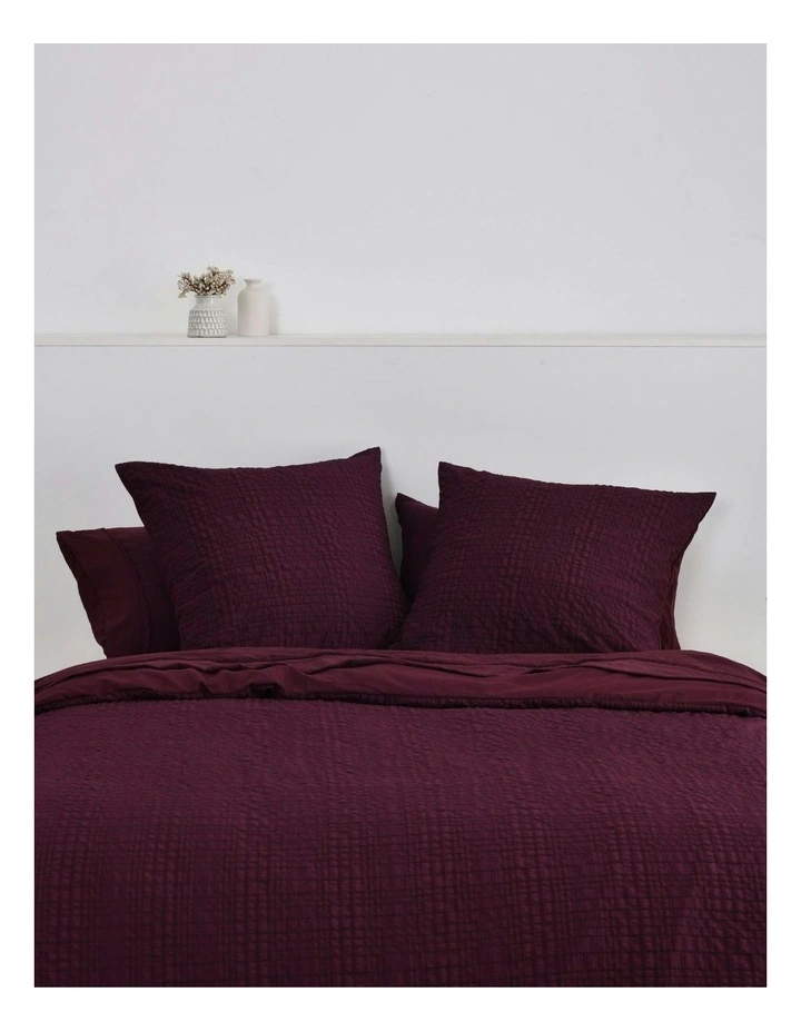 Ellis Seersucker European Pillowcase Twin Pack in Cherry image 1