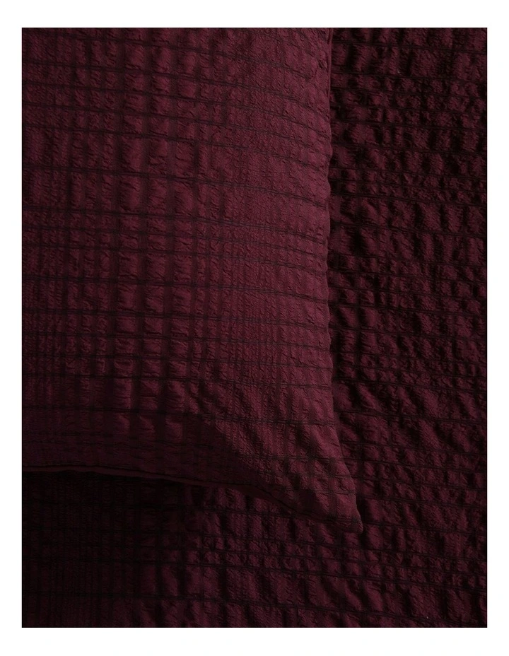 Ellis Seersucker European Pillowcase Twin Pack in Cherry image 3