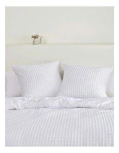 Aubrey Jacquard European Pillowcase Twin Pack in White