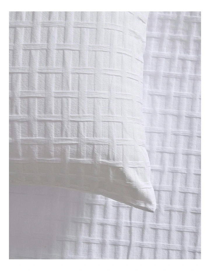 Aubrey Jacquard European Pillowcase Twin Pack in White image 3