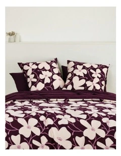 Ezra Floral Printed European Pillowcase Twin Pack in Cherry
