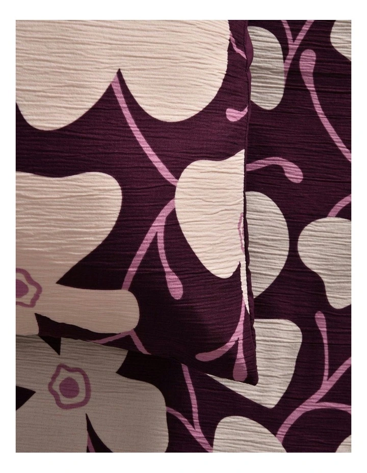 Ezra Floral Printed European Pillowcase Twin Pack in Cherry image 3