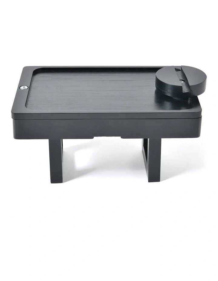 Japandi Armrest Sofa Tray Table in Black image 6