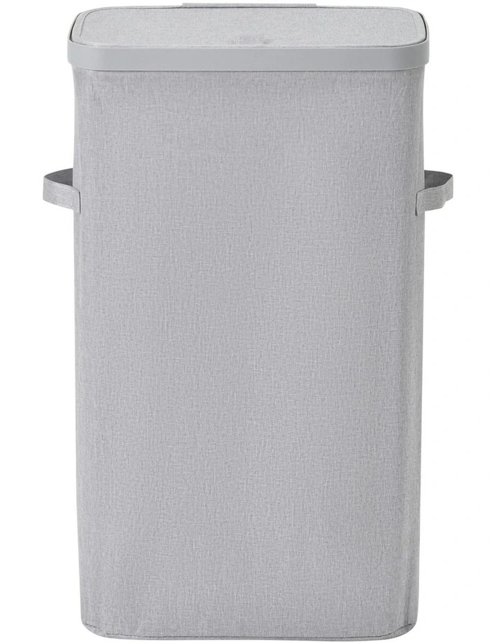Voyager Slim Faux Linen Laundry Hamper 22x39x67cm in Grey image 3