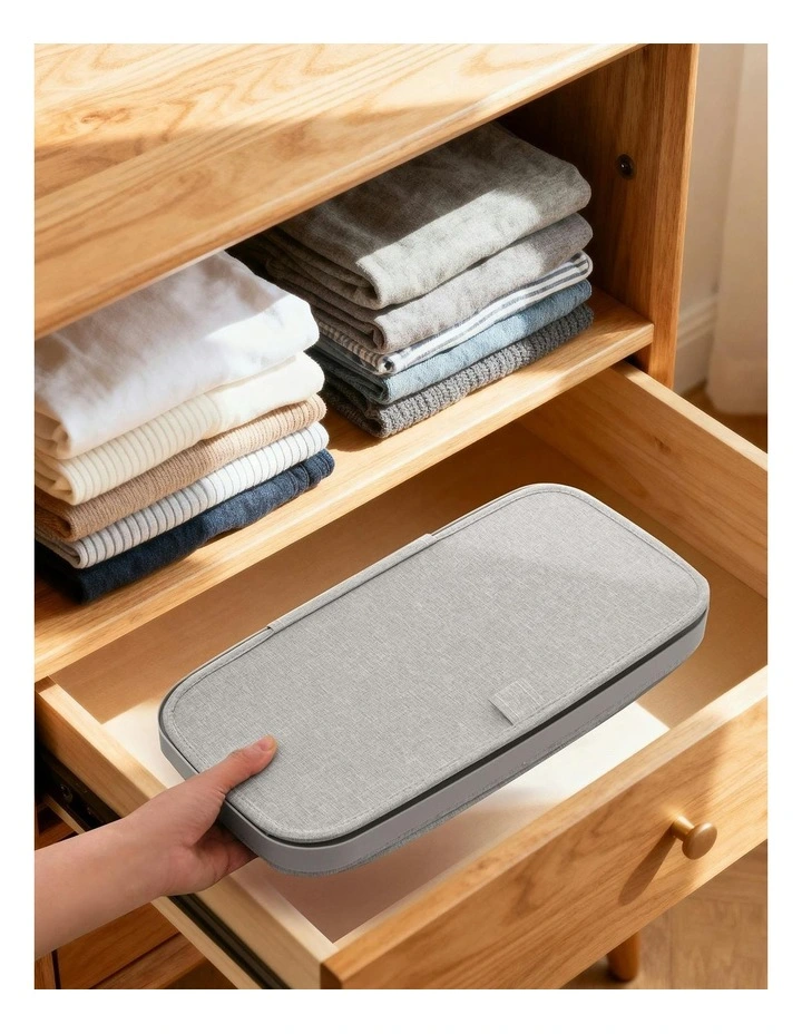 Voyager Slim Faux Linen Laundry Hamper 22x39x67cm in Grey image 5