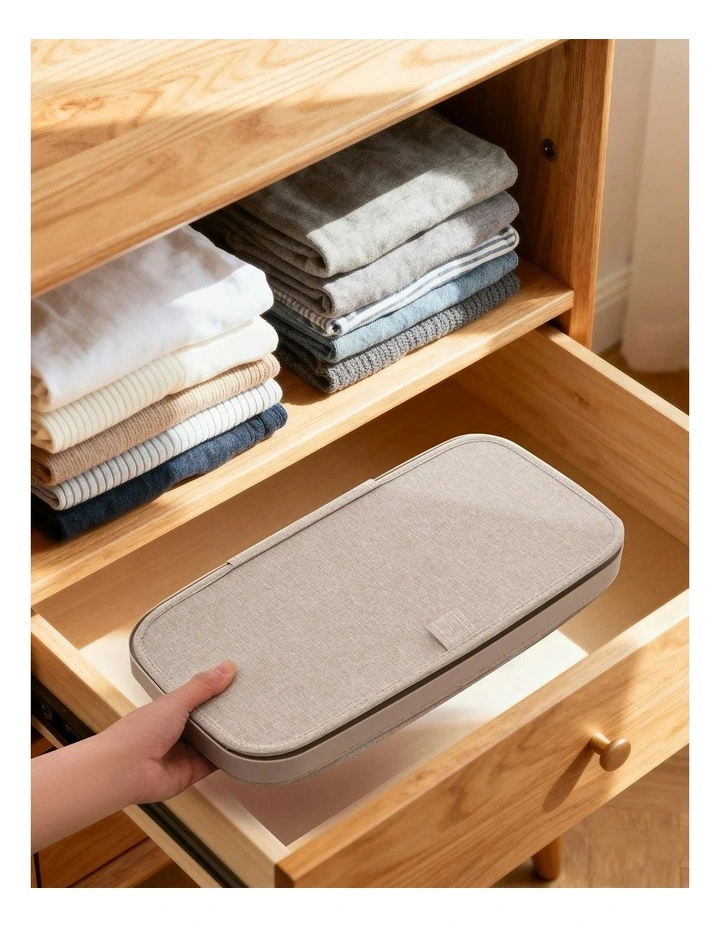 Voyager Slim Faux Linen Laundry Hamper 22x39x67cm in Natural image 6