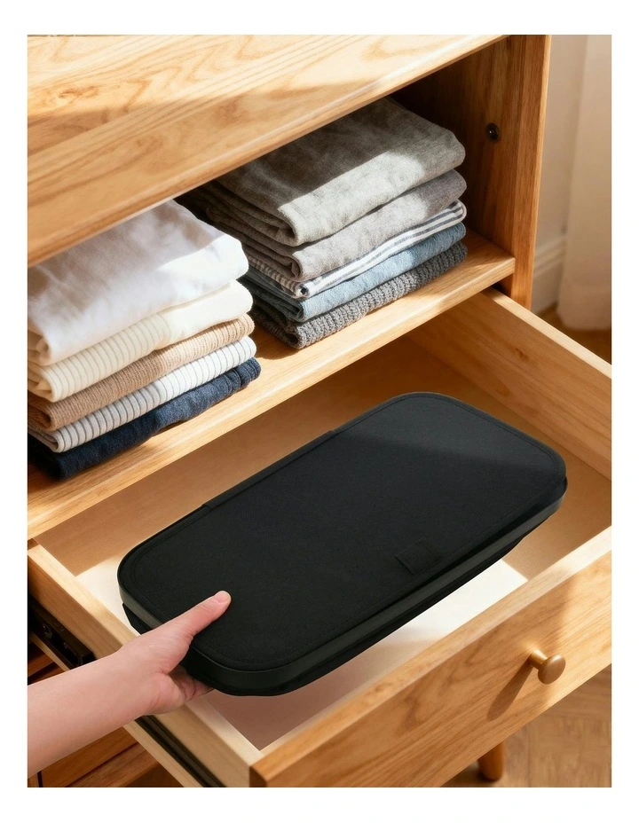 Voyager Slim Faux Linen Laundry Hamper 22x39x67cm in Black image 6