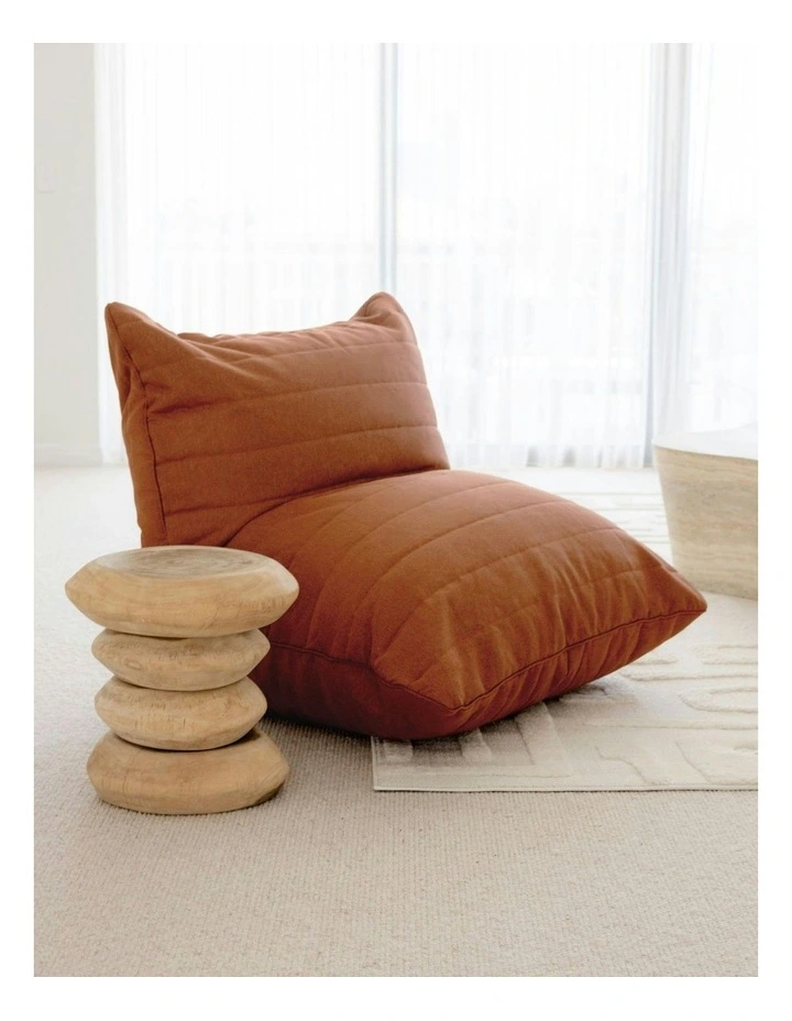 Linoire Quilted Beanbag Lounger in Rust image 1